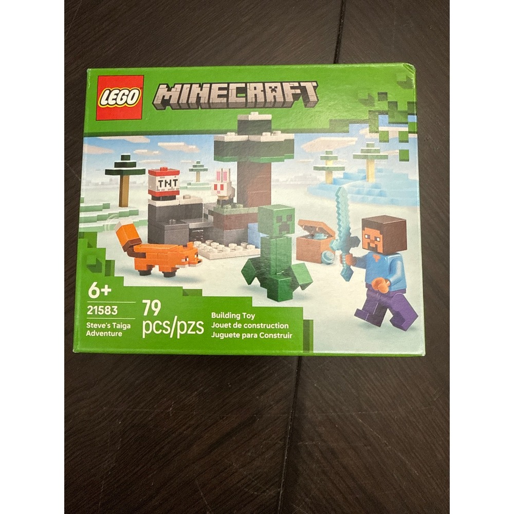 LEGO Minecraft Steves Taiga Adventure 21583 Building Toy Steve Creeper Fox 79pcs